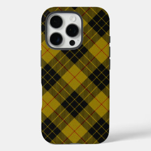 Funda iPhone 16 Pro Maquillaje tartán amarillo chapa
