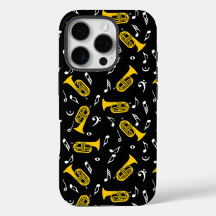 Funda iPhone 16 Pro Marchando Baritone Music Notes Bass Clefs