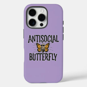 Funda iPhone 16 Pro Mariposa antisocial - ermitaño divertido