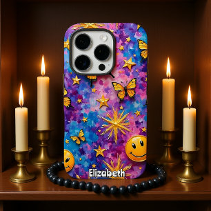 Funda iPhone 16 Pro Mariposa explosiva: Smiley Starburst