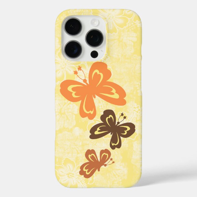 Funda iPhone 16 Pro Mariposa honolua e Hibiscus amarillo hawaiano (Reverso )
