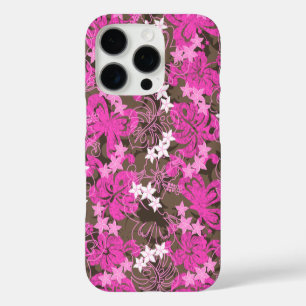 Funda iPhone 16 Pro Mariposa Pulelehua Hibiscus Pink Hawai