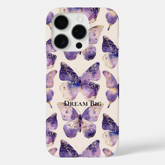 Funda iPhone 16 Pro Mariposas Purple Gold (Reverso )