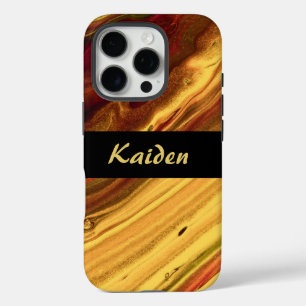 Funda iPhone 16 Pro Mármol de Borgoña y Oro