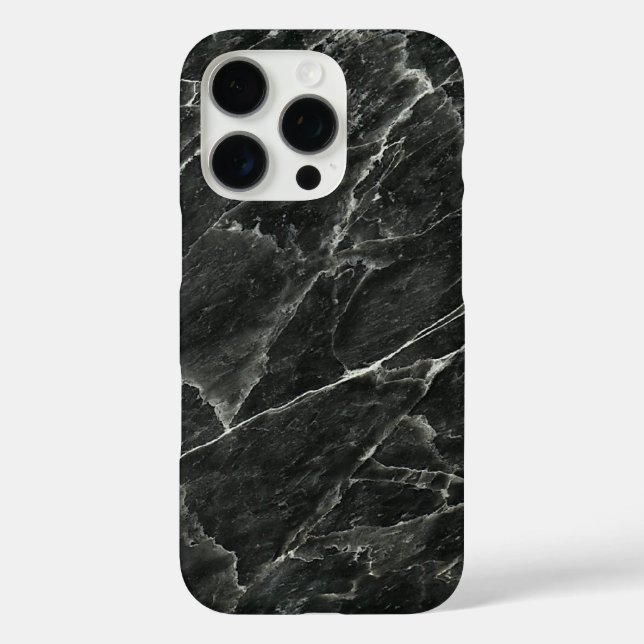 Funda iPhone 16 Pro Mármol negro elegante (Reverso )