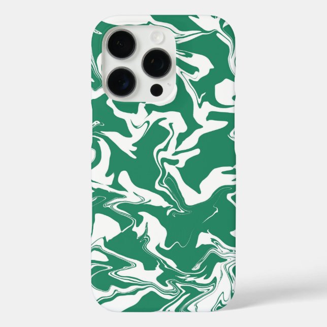 Funda iPhone 16 Pro Mármol verde y blanco: estilo marrón de papel (Reverso )