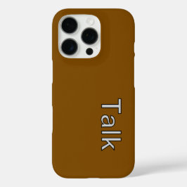 Funda iPhone 16 Pro Marrón rico con el logotipo de la charla
