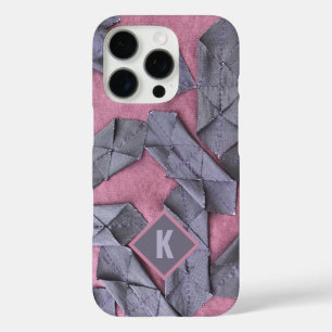 Funda iPhone 16 Pro Mauve de lavanda abstracta monograma púrpura