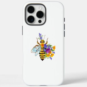 Funda iPhone 16 Pro Max Abeja de flor con plantas silvestres