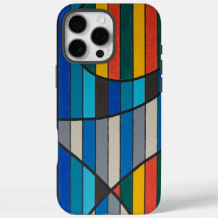 Funda iPhone 16 Pro Max Abstracto Geométrico con Franjas y Formas Audaces