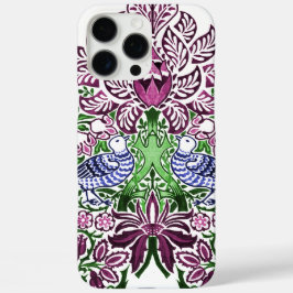 Funda iPhone 16 Pro Max Acornados de flores de las aves de arte folclórico