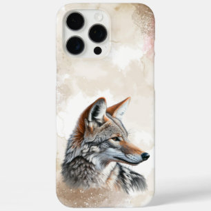 Funda iPhone 16 Pro Max Acuarela Coyote Country Cottagecore Impresión Rúst