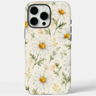 Funda iPhone 16 Pro Max Acuarela de margarita silvestre botánica