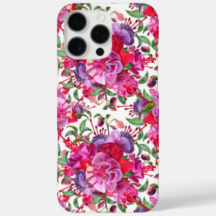 Funda iPhone 16 Pro Max Acuarela Fuchsia Blooms
