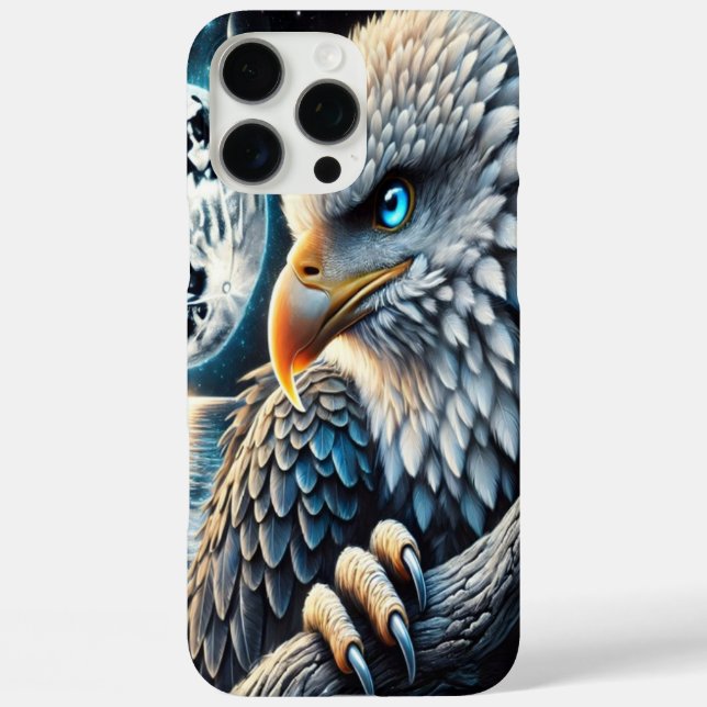Funda iPhone 16 Pro Max Águila encantada viendo cielos oceánicos iluminado (Reverso )