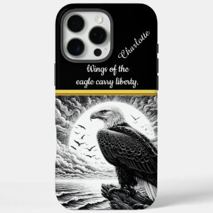 Funda iPhone 16 Pro Max Águila majestuosa encaramada por el mar al amanece
