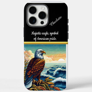 Funda iPhone 16 Pro Max Águila majestuosa encaramada por el océano al atar