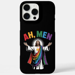 Funda iPhone 16 Pro Max Ah Men Funny Jesús Orgullo Gay LGBTQ Arcoiris