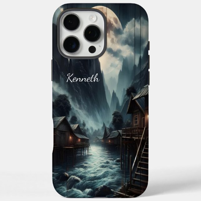 Funda iPhone 16 Pro Max Aldea de la Luna (Reverso)