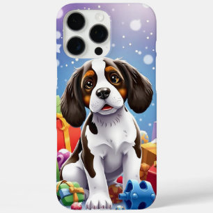 Funda iPhone 16 Pro Max 🎄🐶 Alegría de cachorro lindo estilo caricatura d