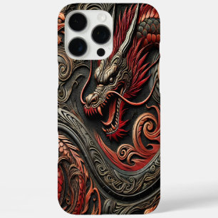 Funda iPhone 16 Pro Max Alivio del Dragón Rojo Mitológico