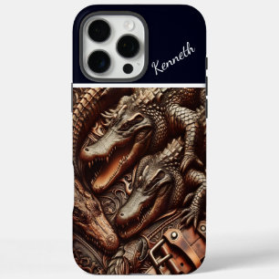 Funda iPhone 16 Pro Max Alligator Leather Carving