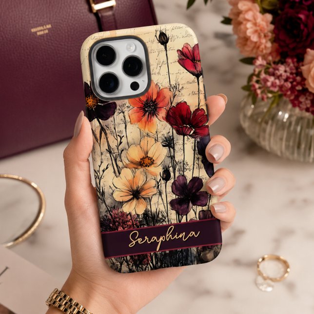 Funda iPhone 16 Pro Max Amapolas Personalizadas de Flores Silvestres Rojo  (Subido por el creador)