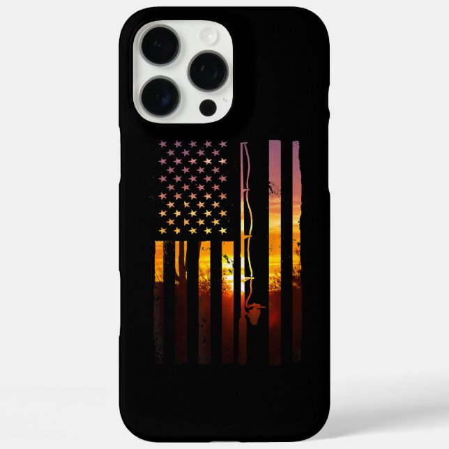 Funda iPhone 16 Pro Max American Flag Fish Fisher Fisherman Funny Bass Fis (Reverso )