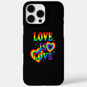 Funda iPhone 16 Pro Max Amor LGBTQ es Amor Orgullo Gay Bandera de Arcoíris
