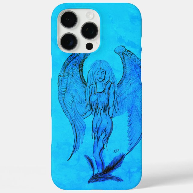Funda iPhone 16 Pro Max Ángel al estilo tatuaje (Reverso )