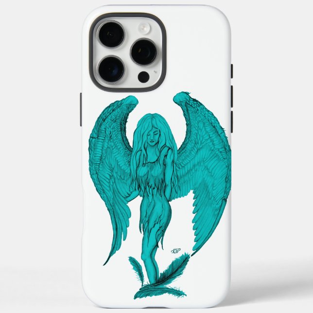 Funda iPhone 16 Pro Max Ángel, dibujo de lápiz (Reverso)