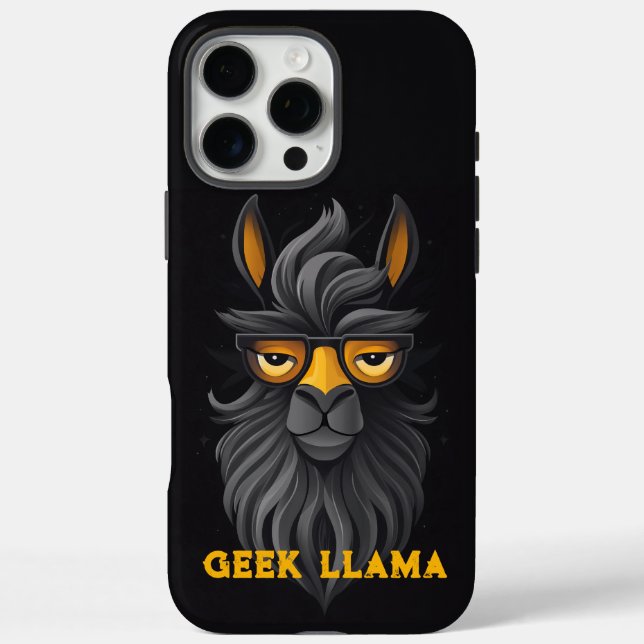 Funda iPhone 16 Pro Max Angry Geek Llama Black (Reverso)