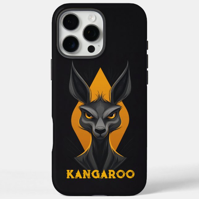 Funda iPhone 16 Pro Max Angry Kangaroo Black (Reverso)