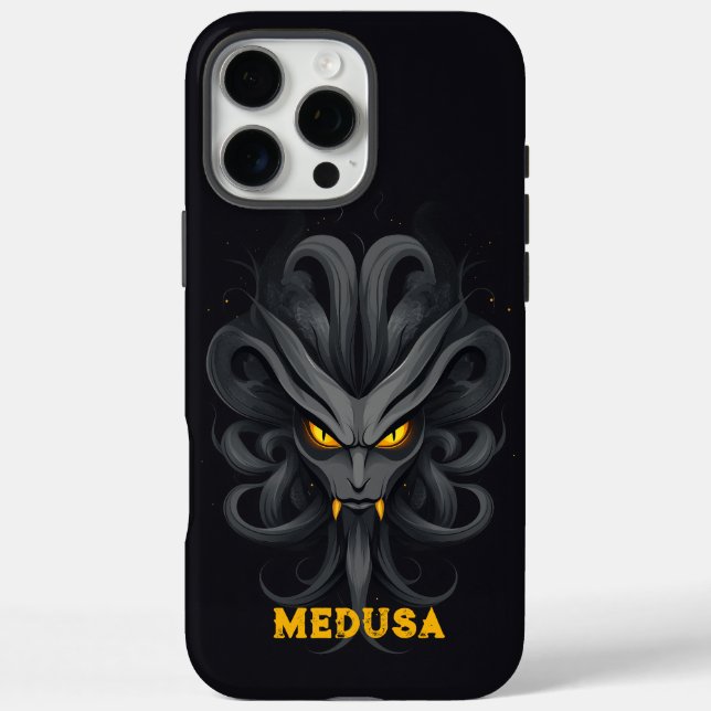 Funda iPhone 16 Pro Max Angry Medusa Black (Reverso)