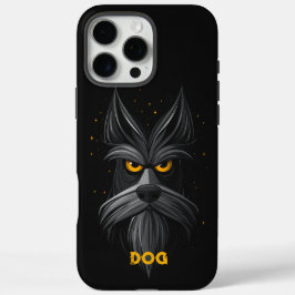 Funda iPhone 16 Pro Max Angry Schnauzer Dog Black