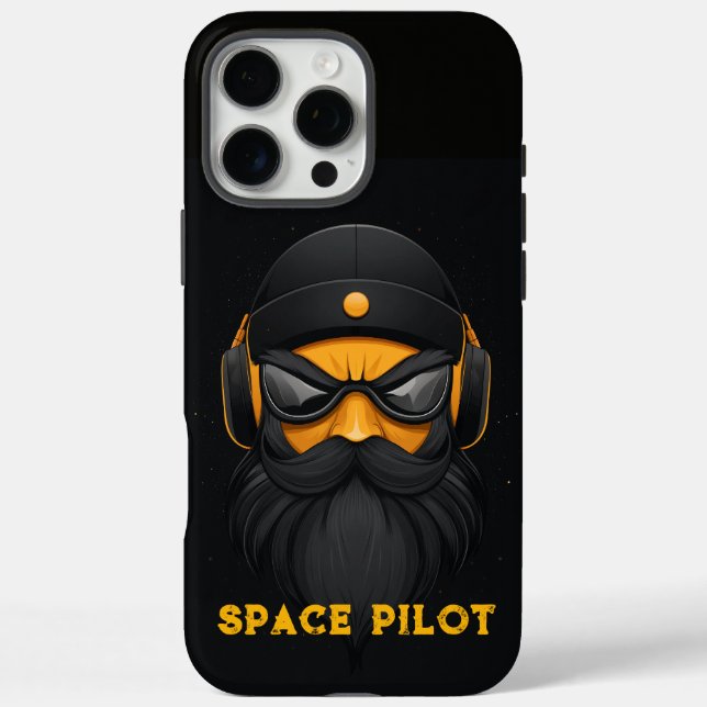 Funda iPhone 16 Pro Max Angry Space Pilot Black (Reverso)