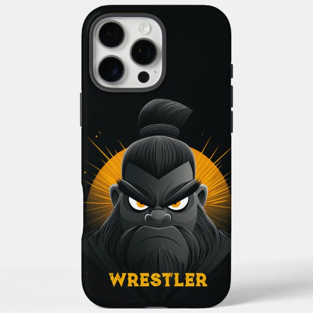 Funda iPhone 16 Pro Max Angry Sumo Wrestler Black (Reverso)