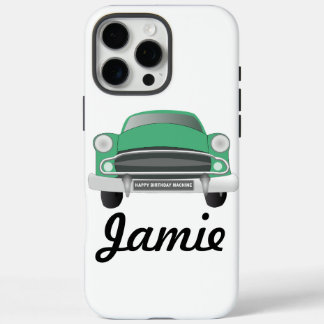 Funda iPhone 16 Pro Max Aniversario de Green Mean Retro Car Boy