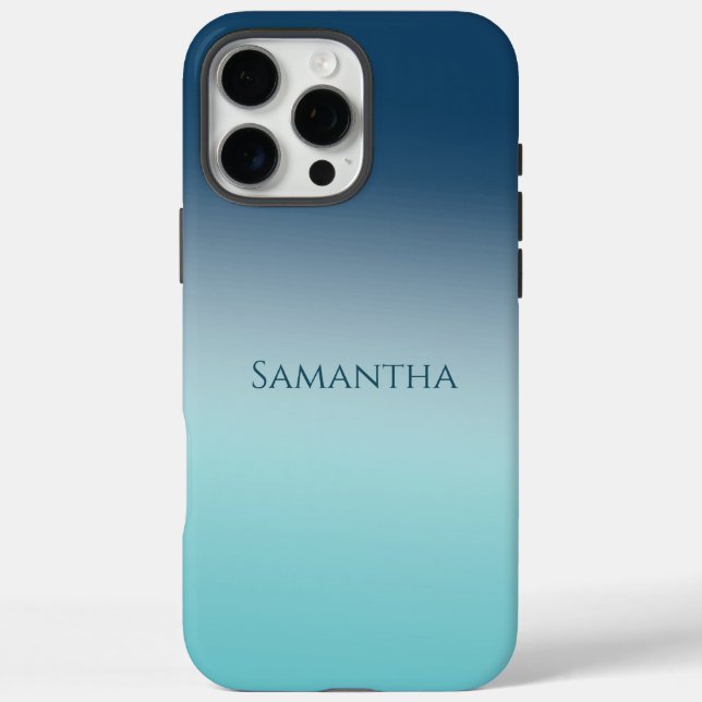 Funda iPhone 16 Pro Max Aqua Blue Ombre (Reverso)