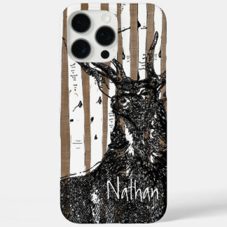 Funda iPhone 16 Pro Max Árbol de aves de ciervo/estribor nombre o cita
