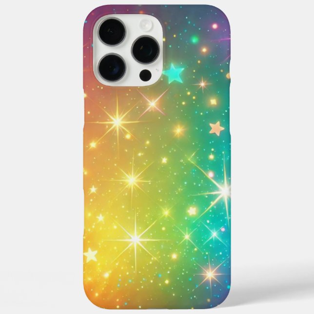 Funda iPhone 16 Pro Max Arcoíris colorido estrella espacio (Reverso )