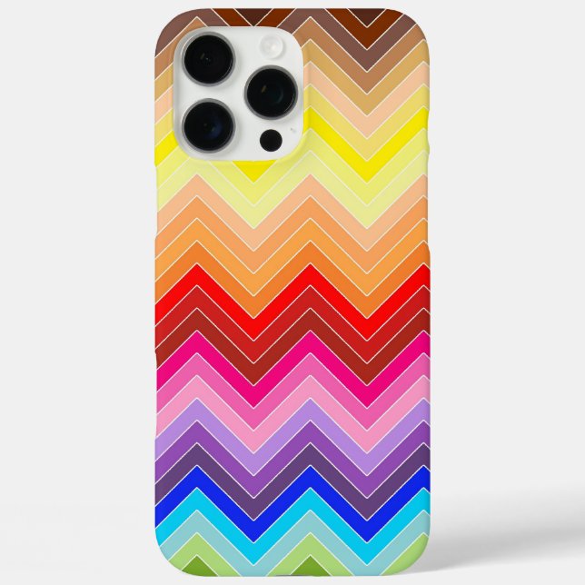 Funda iPhone 16 Pro Max Arcoíris Zig Zag (Reverso )