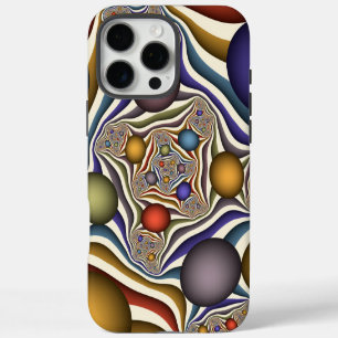 Funda iPhone 16 Pro Max Arte abstracto fractal moderno y colorido que vuel