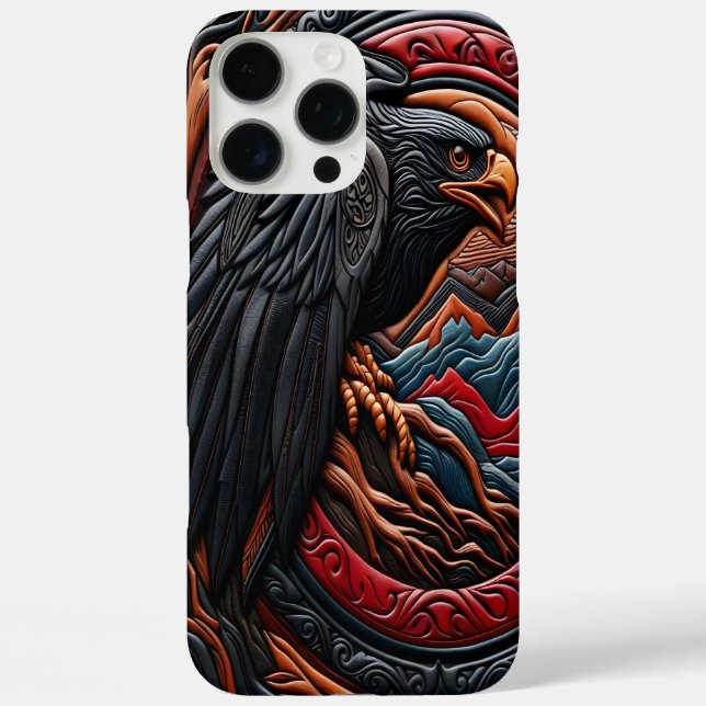 Funda iPhone 16 Pro Max Arte de belleza silvestre de águila (Reverso )