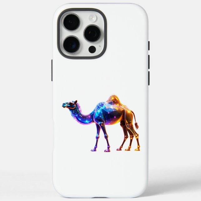 Funda iPhone 16 Pro Max Arte de Camello Digital Brillante (Reverso)
