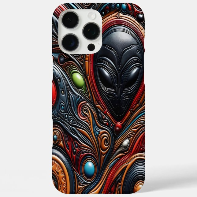 Funda iPhone 16 Pro Max Arte de Encuentro Alien Vivido (Reverso )