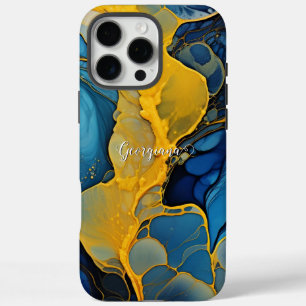 Funda iPhone 16 Pro Max Arte de fluido de tinta de tinta de alcohol y mari