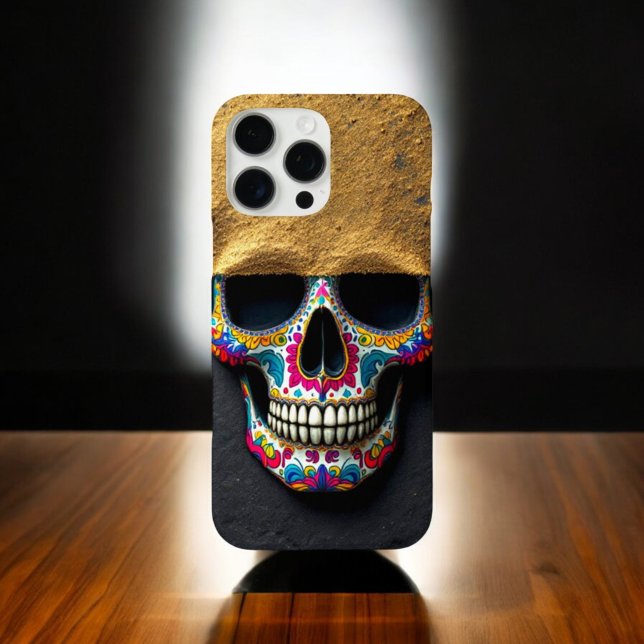 Funda iPhone 16 Pro Max Arte de Skull Whimsical - Cráneo de Azúcar (Subido por el creador)