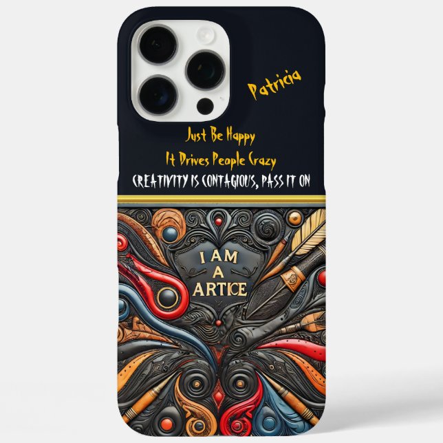 Funda iPhone 16 Pro Max Arte llamativo con audaces agitaciones (Reverso )