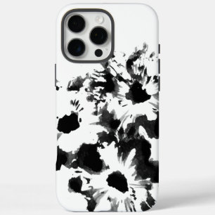 Funda iPhone 16 Pro Max Arte original floral en negro y blanco